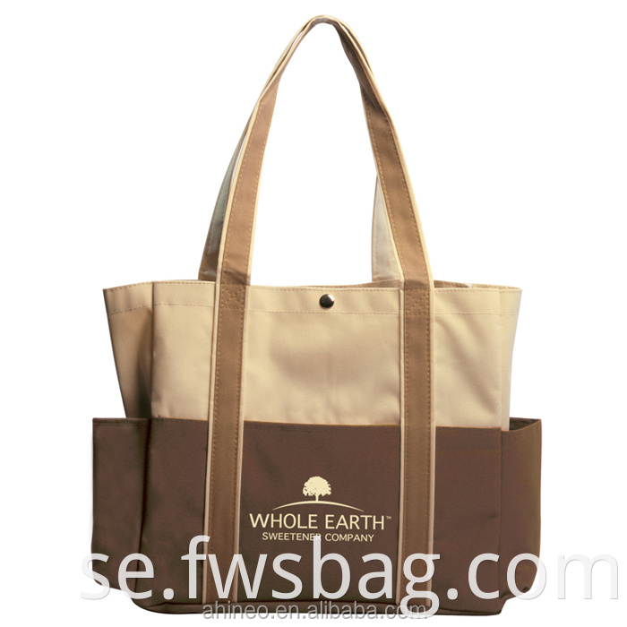 Anpassade vikbara kvinnor Julmedlem Gift Giveaway Events Logo Print 600D Polyester Canvas Tote Bag med Multi-Pocket